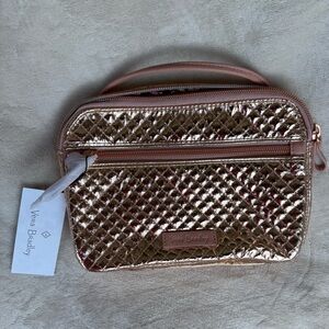 Vera Bradley Iconic RFID Little Crossbody in Rose Gold Shimmer